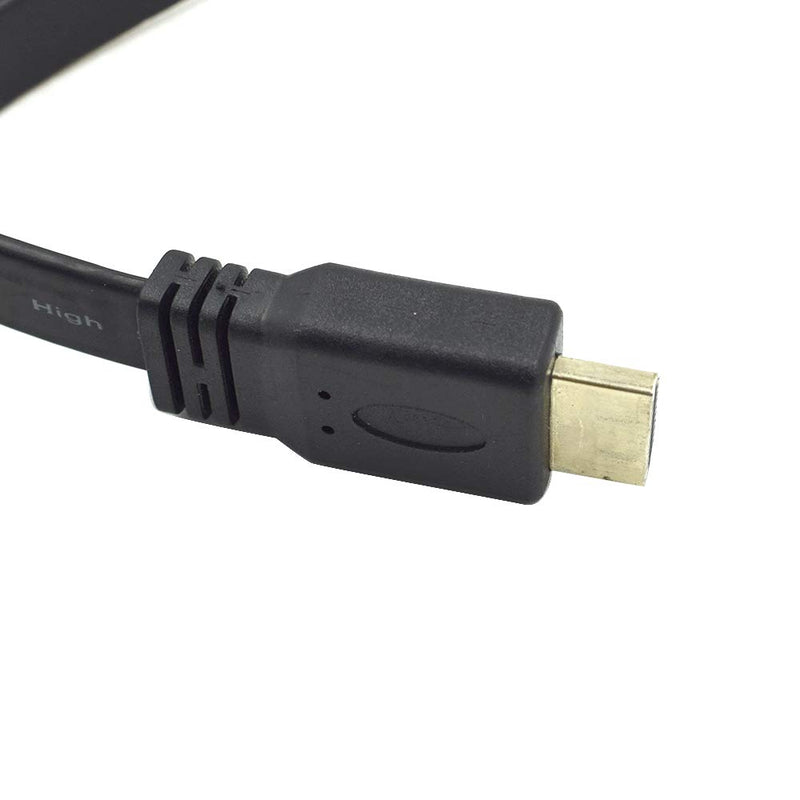 Hxchen 30cm/1ft HDMI Cable for Audio Video HDTV TV PS3 Full HD Short HDMI Male to Male Plug Flat Cable Cord Black