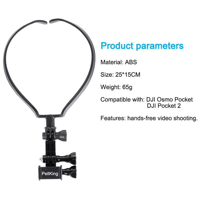 Neck Mount Holder Compatible with DJI Pocket 2 and DJI Osmo Pocket 1, with Frame Extension Arm POV Chest Holder Acceeories for First-View Shooting