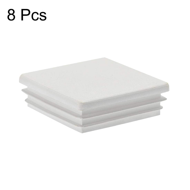 uxcell 8Pcs 60mmx60mm(2.4inch) Plastic Tubing Plug Square Post End Caps for Handrail Stair Newel Guardrail Tube White