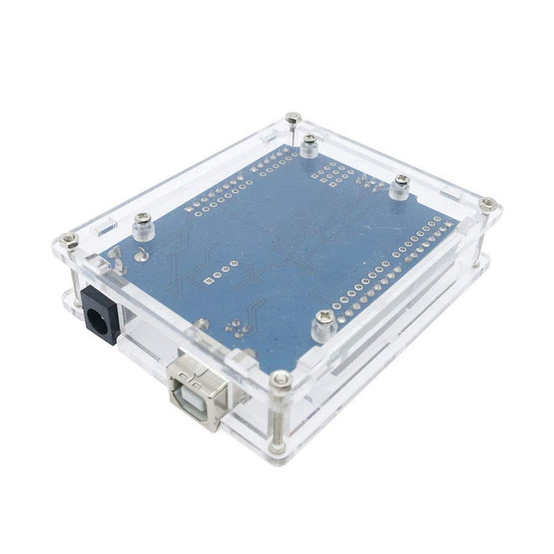 Hailege 5pcs UNO R3 ATmega328P ATMEGA16U2 Enclosure Case Kits Transparent Acrylic Enclosure Case UNO Case Enclosure Box for Arduino UNO R3 with Screws and Install Instructions Pack of 5