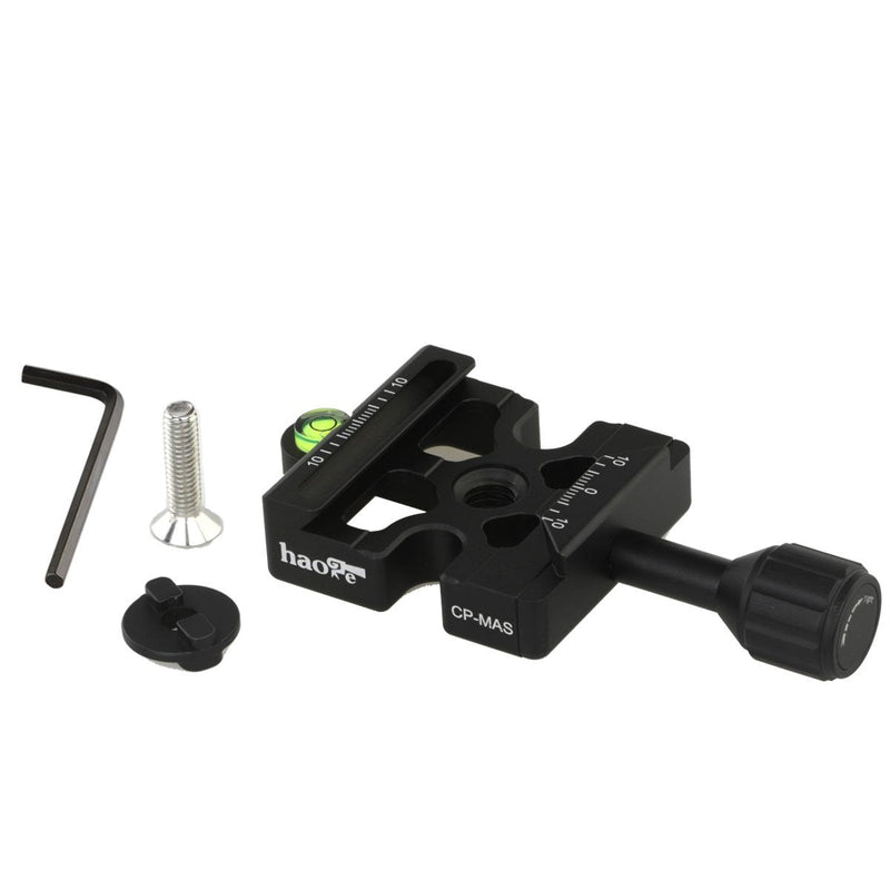 Haoge Combo Boss Adapter Convertor with CP-MAS Arca & Manfrotto Compatible Quick Release Clamp for Manfrotto Tripod Ball Head Clamp Replacement Boss Adapter with CP-MAS Clamp