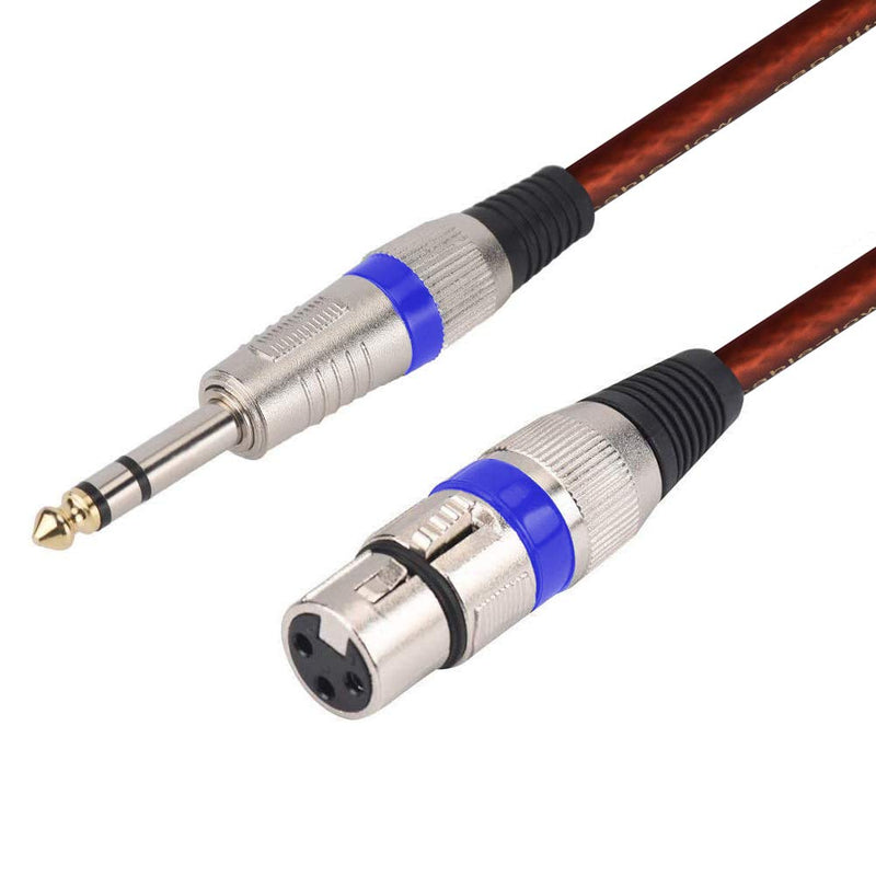 [AUSTRALIA] - Dekomusic 2Pcs 25 Feet Female XLR to 1/4 Inch TRS (6.35mm) Microphone Cables, XLR to Quarter inch Patch Cable, Unbalanced XLR Female to TRS Male Mic Cord Stereo Interconnect Cable 