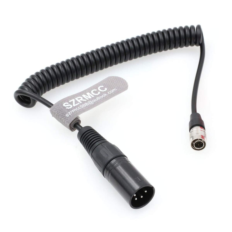 SZRMCC Coiled Power Cable for Sound Devices Zoom F8 F4 Zaxcom XLR 4 Pin Male to Hirose 4 Pin Male Coiled Cable