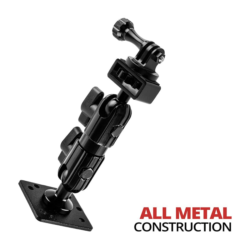 TACKFORM Action Camera Mount Compatible with GoPro with 3.5" Arm and AMPS Mounting Base | 20mm Ball and Socket Joints
