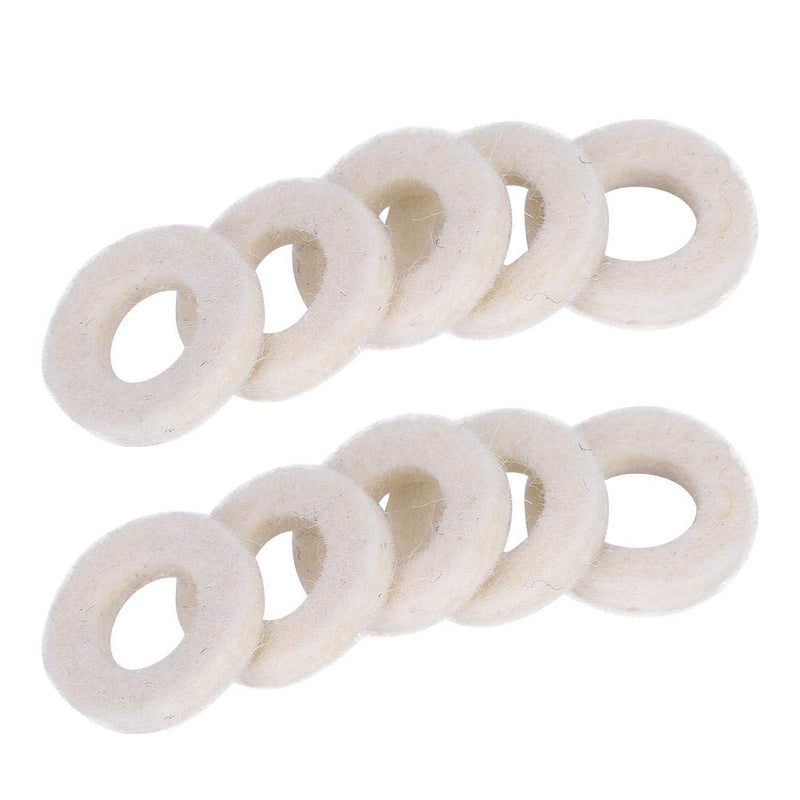 Trumpet Washers Pad, 10 Pcs Trumpet Valve Felt Washers Cushion Pad Brass Trumpets Musical Instrument Accessory (White)