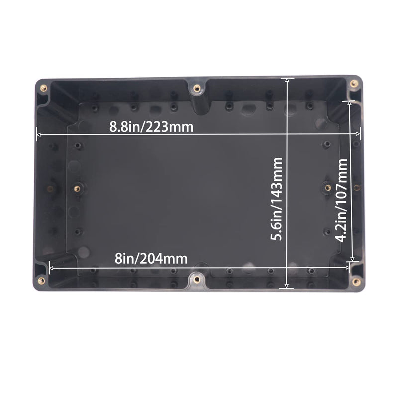 YETLEBOX Watertight Junction Box, IP67 Waterproof Project Box Durable ABS Plastic Electronic Enclosure Case for DIY Electrical Project Black 9.06" x 5.91" x 3.35"(230 x 150 x 85 mm) 9.06" x 5.91" x 3.35"