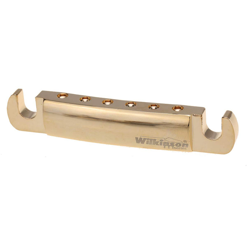 Wilkinson 52.5mm(2-1/16 inch) String Spacing Tune-o-matic Stop Tailpiece Compatible with USA Les Paul/Epiphone Les Paul Style Guitar, Gold