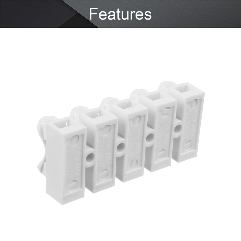 Fielect 30Pcs CH-5 Premium Spring Wire Connectors Screw Quick Terminal Barrier Block for LED Strip Light Wire Connecting CH-5 30Pcs