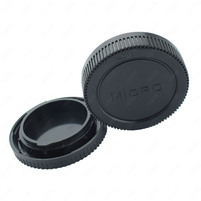 Body Cap & Rear Lens Cap Cover for Panasonic Lumix G9 G8 G7 G95 G85 GH5 GH5S GH4 GH3 GX85 GX9 GX8 GF9 GF10, Olympus E-M10 Mark III II E-M1 E-M5 More Micro Four Thirds Camera and Lens Accessories
