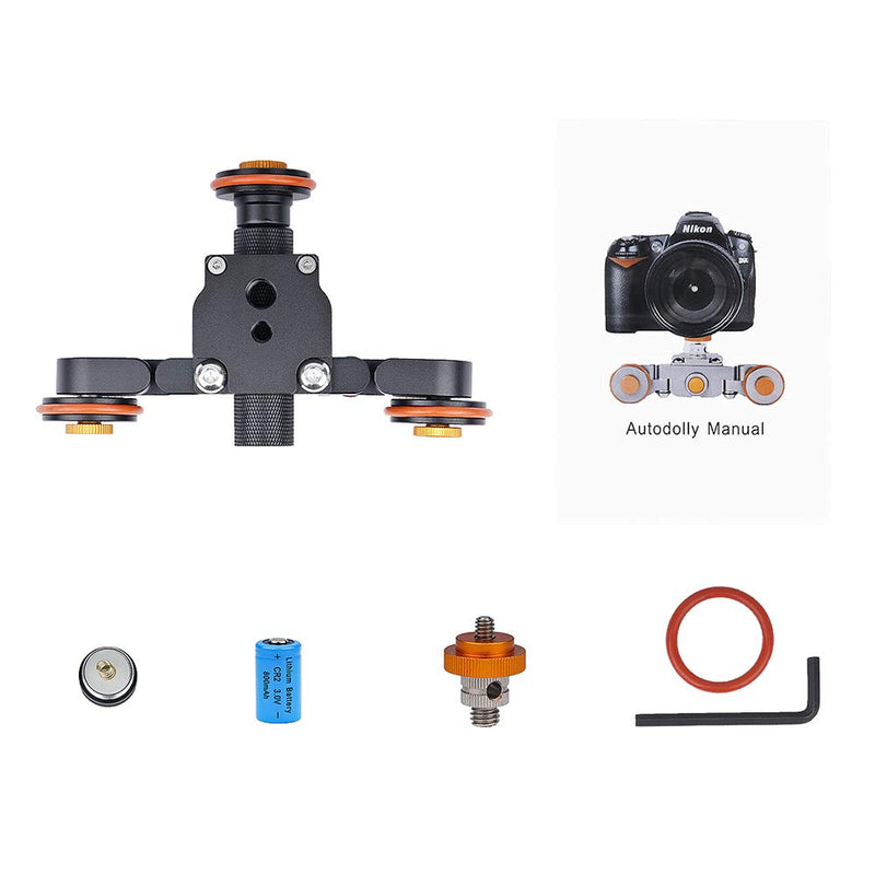 YELANGU Cambee L3 Video Camera Motorized Dolly, 1/4" to 3/8" Screw Holes, Front & Back Bi-Direction, 4-9 Hours Battery Life, Load Capacity up to 6 KG / 13.23 lbs, Curve Shooting, 360-degree Rotation