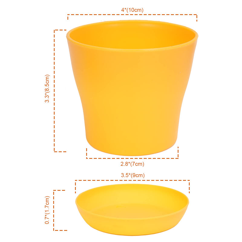 [AUSTRALIA] - JERIA 16-Pack 4" Plastic Flower Plant Pots Thickened Seedlings Nursery Pots, Colorful Flower Plant Container Seed Starting Pots with Pallet (8 Colors) A-multicolor 