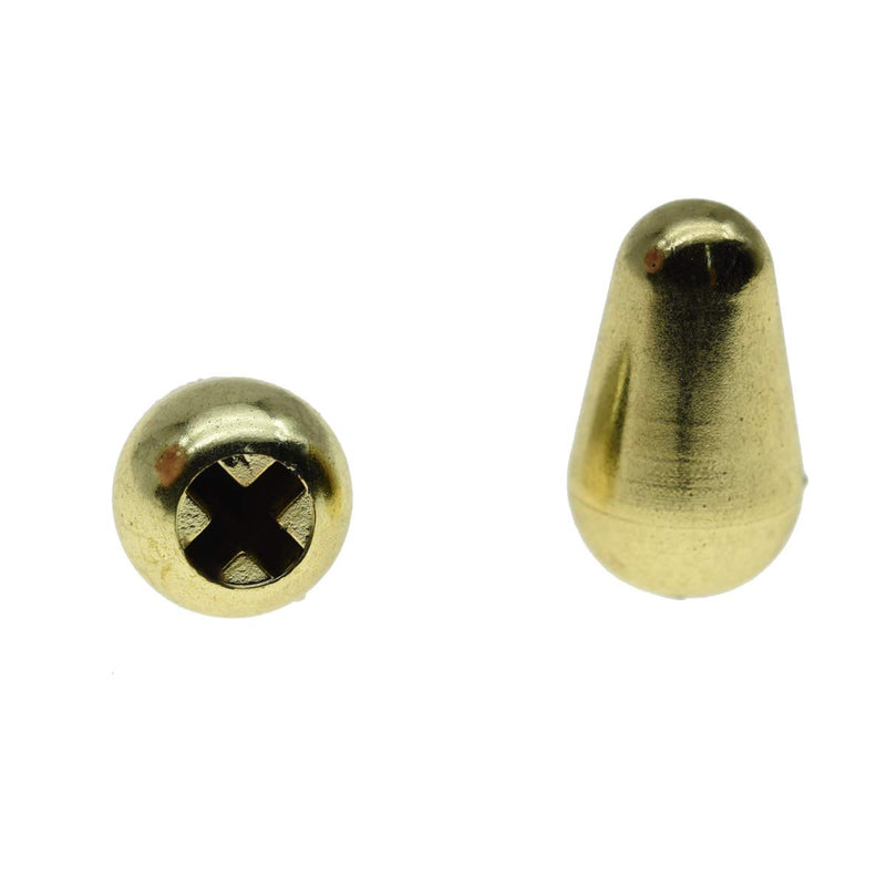 KAISH 2pcs Guitar 5 Way Pickup Selector Switch Tip Switch Cap Switch Knob Fits USA Fender Strat/Tele/Stratocaster Gold