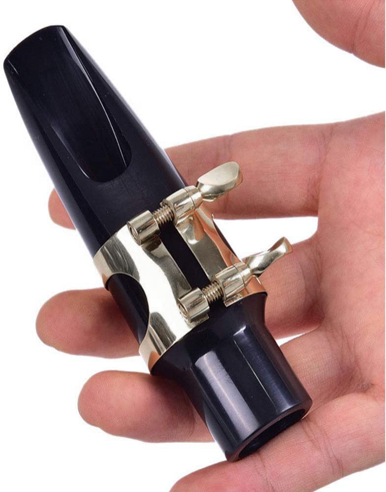Jiayouy Alto Sax Mouthpiece Ligature Double Screws Ligature Silver Plated