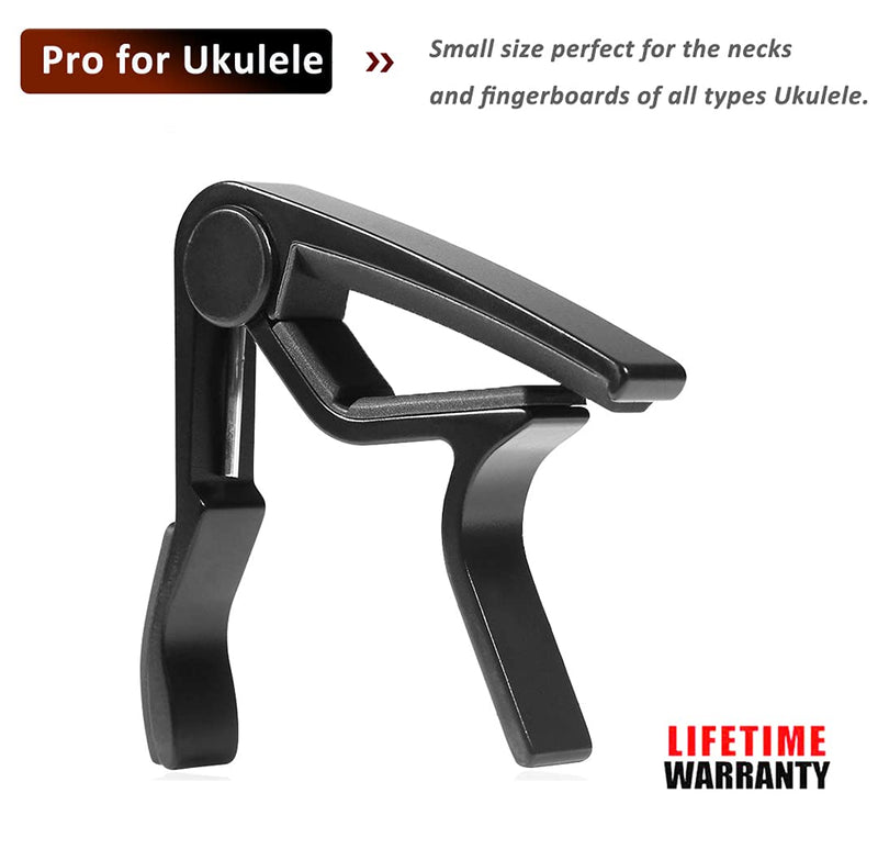 [AUSTRALIA] - WINGO Pro Ukulele Capo for Soprano Contert Baritone, Black. Ukulele Capo Black 