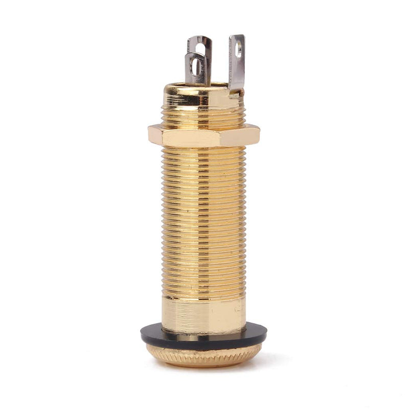 Alnicov Stereo Copper Guitar Bass Barrel Jack Cylinder Input/Output Jacks 4 Pins Gold