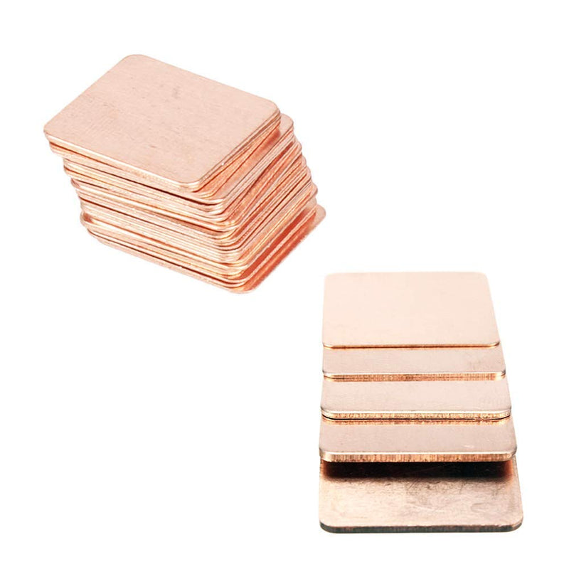 Easycargo 100pcs 12 Sizes 15mm Copper Pad Shim Thermal Kit, Pure Copper Heatsink C1100, Low Profile Copper Plate Cooler for Cooling PC Laptop IC Chips CPU VGA RAM VRAM PS5 M.2 SSD (Without Glue) Without Glue