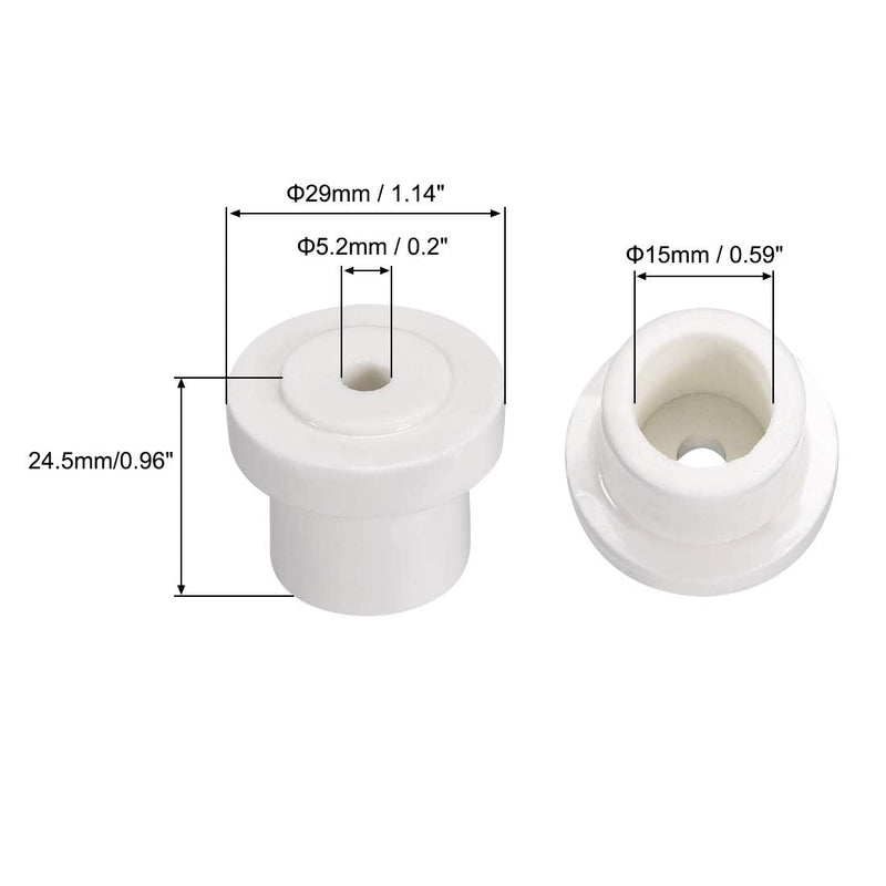 uxcell 5pcs 5.2mm Hole Dia Ceramic Insulator Bead Round Shaped Insulation Bead 15mm Inner Dia for Heat Shrink Tubing Heating Wire