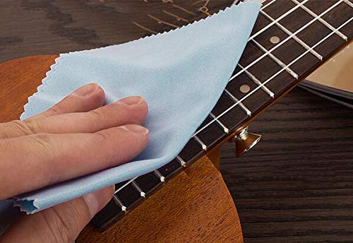 Futheda 5PCS Microfiber Cleaning Polishing Polish Cloth for Musical Instrument Guitar Strings Violin Piano Clarinet Trumpet Sax Flute Universal (Color Random)