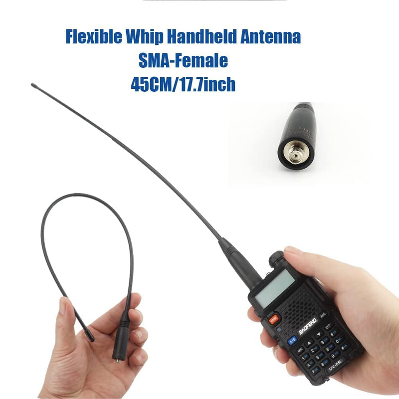 LSENG NA-320A Ham Amateur 2 Way Radio Antenna 144-220-440Mhz 17.7in Extension Upgrade Triband SMA Female Antenna for Walkie Talkie GMRS Two Way Radio Accessories BTECH Baofeng f8hp uv 82 uv5r NA-320A 17.7" 1PCS VHF/220/UHF