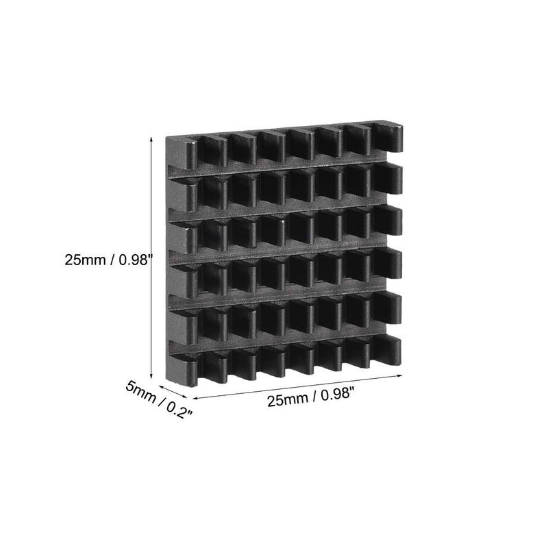 uxcell Electronic Radiators Heatsink for MOS GPU IC Chip Black 25 x 25 x 5 mm 10pcs 25x25x5mm