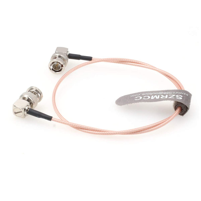 SZRMCC Right Angle BNC Male to Right Angle BNC Male 75ohm HD-SDI 3G RG179 Video Coaxial Cable for ARRI RED Blackmagic Cameras Atomos SmallHD Monitor (50cm) Right Angle to Right Angle 50cm