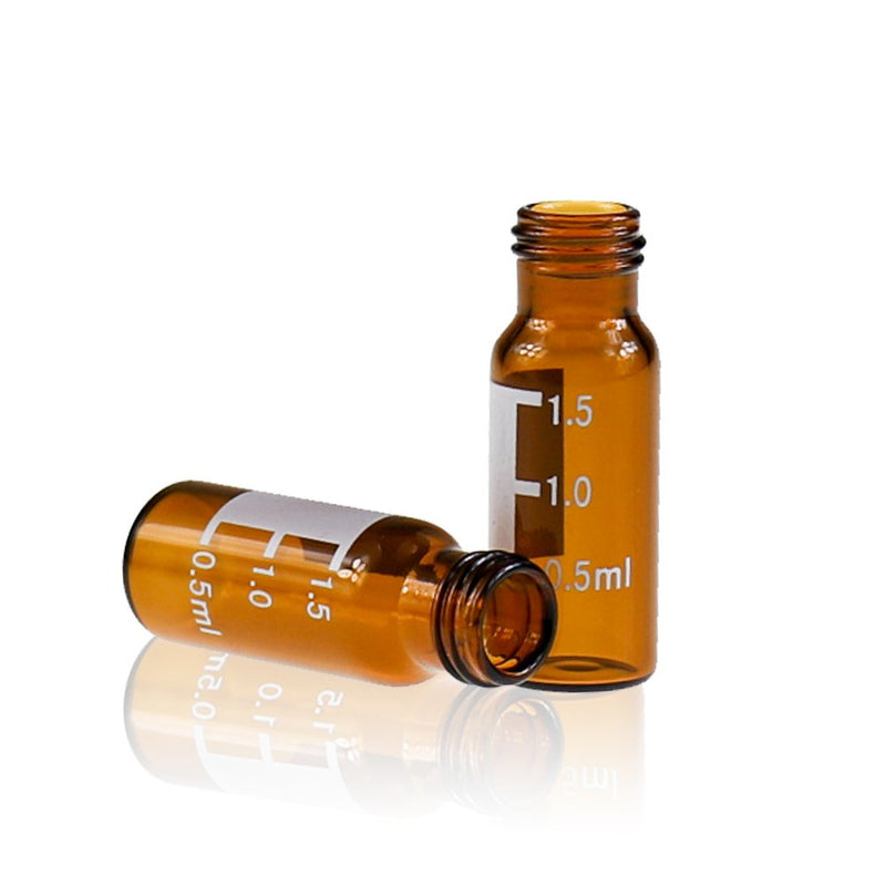 Autosampler Vial, 2ml HPLC Vial, Amber Chromatography Lab Vial, Sample Vial with Writing Area, 9-425 Screw-Thread Vial, Pack of 100 by ALWSCI Amber glass
