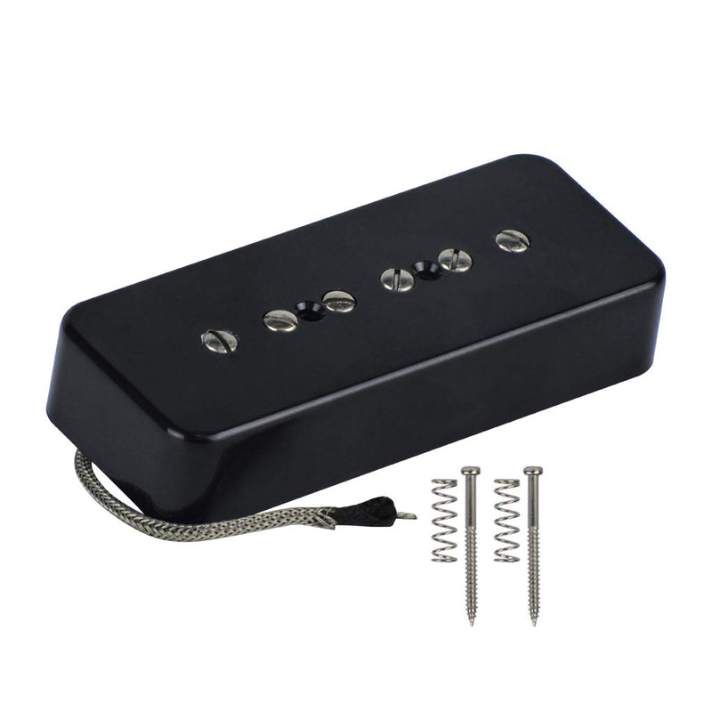 FLEOR Electric Guitar Neck Pickup Single Coil Pickup Black P90 Soap Bar Pickups - Alnico 5