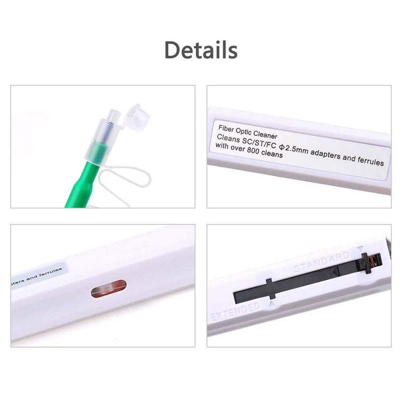 one-Click Fiber Optic Cleaner,Fiber Optic connectors Cleaning,Fiber Optic Cleaner Pen with 800+ Cleans for 2.5mm SC/ST/FC Ferrules Push Type 2.5mm SC/ST/FC 1PCS