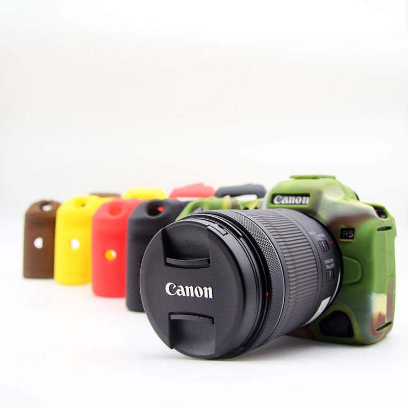 [AUSTRALIA] - R5 Case, BolinUS Fullbody Ultra-Thin Lightweight Rubber Soft Silicone Housing Case Bag Cover for Canon EOS R5 (Green) Green 