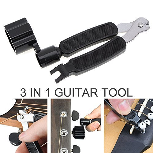 【Best Deals】OriGlam 3 IN 1 Multifunctional Guitar Tool Guitar String Winder + String Cutter + Pin Puller Instrument Accessories