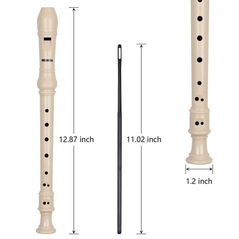 MUSCELL Recorder Instrument,8 Holes German Soprano Recorder Musical Instruments for Kids/Adults,3 packs(Natural,Blue,Red)