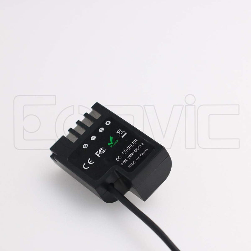 Eonvic DMC GH5 GH4 GH3 Digital Camera use D Tap to DMW DCC12 DC Coupler Dummy Battery Adapter with Coiled Cable