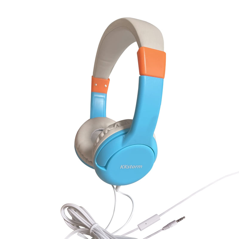 KKstorm Children Headphones for Children Wired Headphones Wired Headphones with Microphone Noise Cancelling Headphones with mic Gaming Headphones Studio Headphones KK-103 2pcck Blue Pink