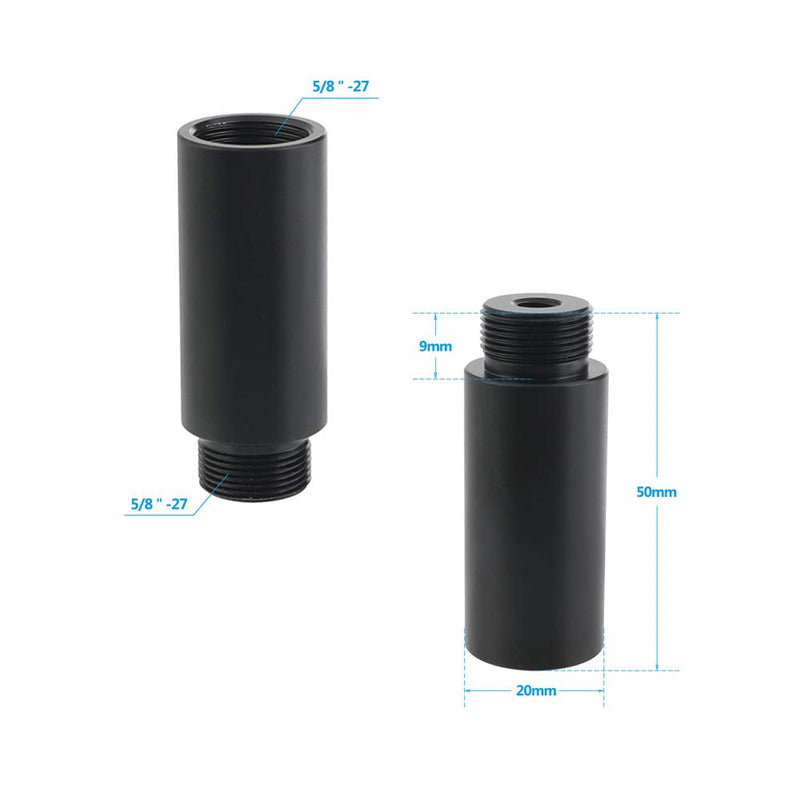CAMVATE 5/8"-27 Female to 5/8"-27 Male Thread Rod + Multifunction Screw Adapters for Microphone Mount - 2555