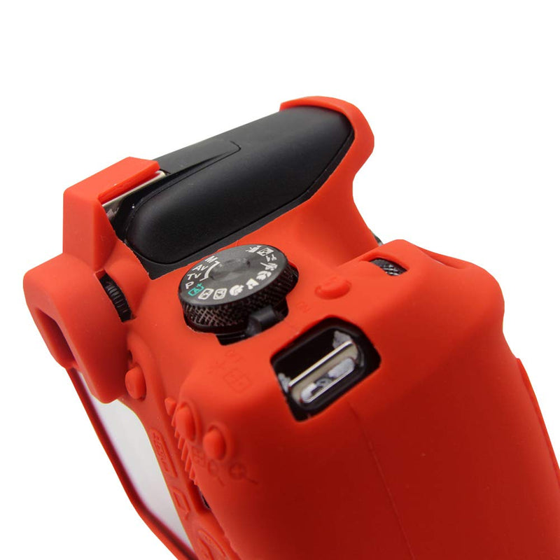 Easy Hood Case for Canon EOS Rebel T6 T7, Anti-Scratch Soft Silicone Protective Cover Protector Skin for Canon EOS 1500D Rebel T7 / EOS 1300D Rebel T6 DSLR Camera (Red) Red