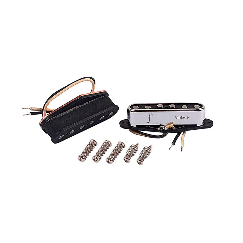 Alnicov Noiseless Vintage Guitar Pickups Set Neck and Bridge Pickup For Tele Telecaster Style Electric Guitar Parts Replacement With F mark