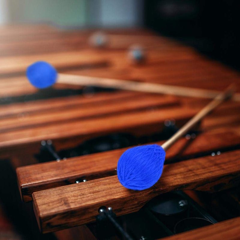 Tbest Yarn Mallets Yarn Mallets Fiberglass Maple Mallets Soft Yarn Head Keyboard Marimba Mallets with Fiberglass Handles for Beginners 1 Pair