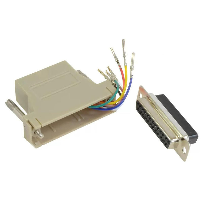 Jienk DB25 to RJ45 Modular Adapter, RS232 DB25 to RJ45 Female Jack Ethernet Adapter (DB25 Female to RJ45) DB25 Female to RJ45