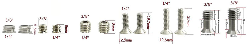 Tripod Screw & Bushing Assortment 1/4" 3/8" ideal for Clamp Replacement Steel Desmond