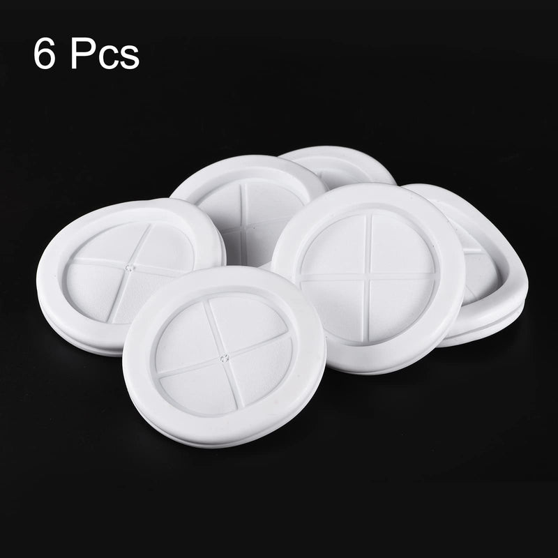 MECCANIXITY Rubber Grommet Mount Dia 60mm Round Double-Sided for Wire Protection White Pack of 6