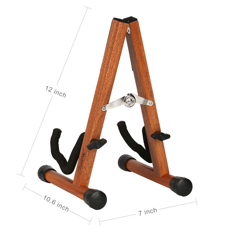 Neboic Ukulele Stand, Wood Violin Stand with bow holder, Wooden Stand for Mini Small Guitars, Banjo and Mandolin (Cherry) Cherry