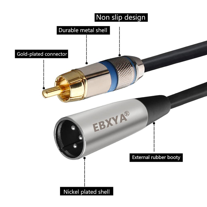 Dual RCA to XLR Cable, EBXYA 2 XLR Male to 2 RCA 1M/3ft Unbalanced HIFI Audio Cord Cable Microphone Cable Patch Cable Dual XLR to RCA 1M