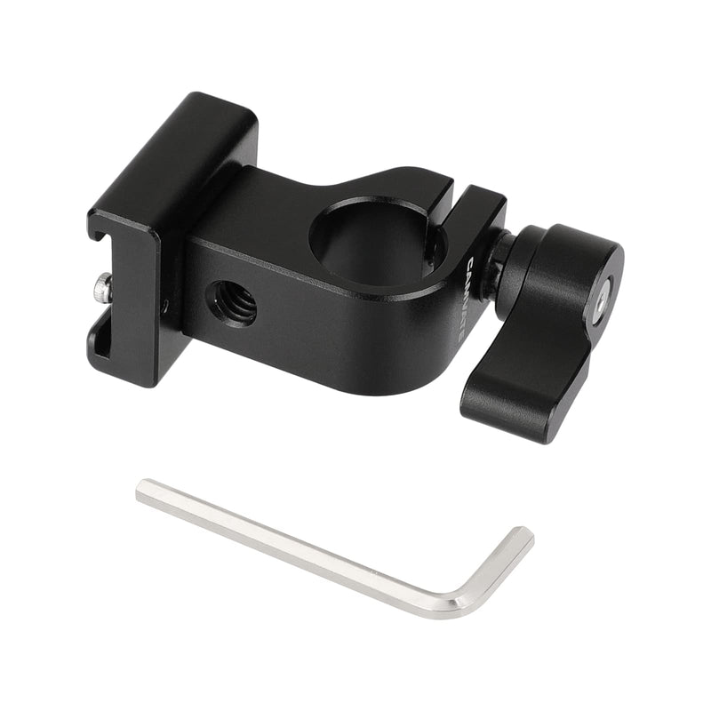 CAMVATE 15mm Side Single Rod Clamp with Cold Shoe Mount Adapter for Camera Accessories(Black)