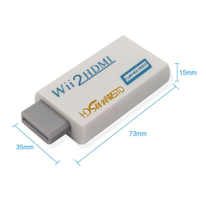 HDSUNWSTD Wii to HDMI 1080P Converter Wii2HDMI Adapter 3.5mm Audio Video Output Full HD 1080P Output