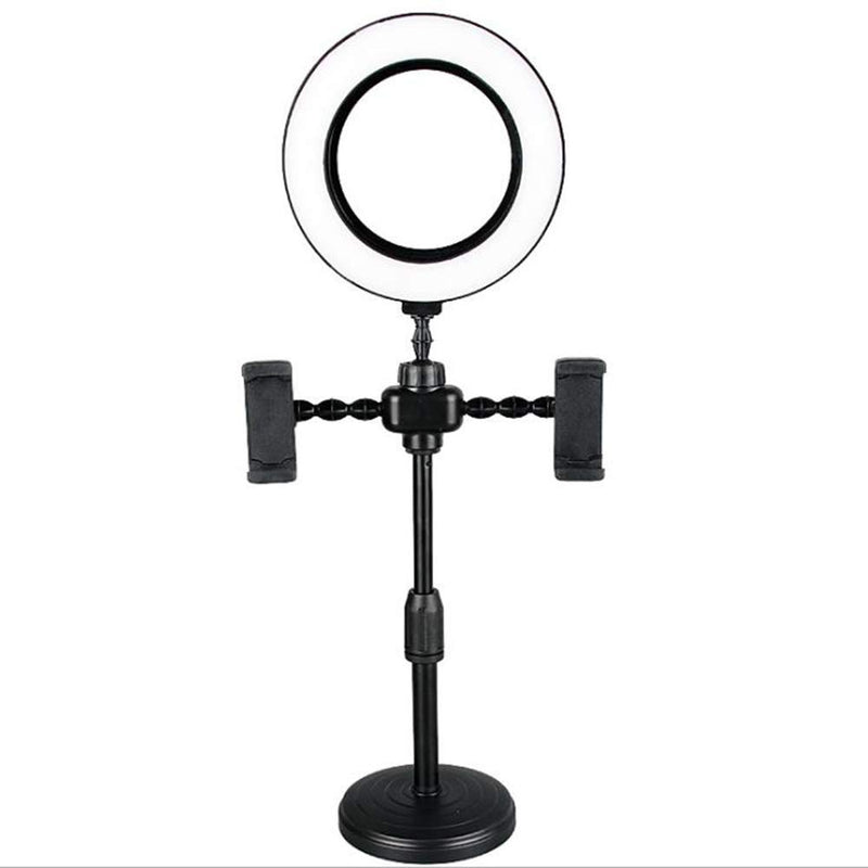 16CM Selfie Ring Light, Multifunction LED Ring Light with Stand Phone Holder for Live Streaming, YouTube Video/Photography. Makeup Camera Ring Light with 3 Light Modes.