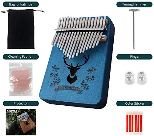 Kalimba Thumb Piano 17 Keys, Portable Mbira Finger Piano Gifts for Kids and Adults Beginners