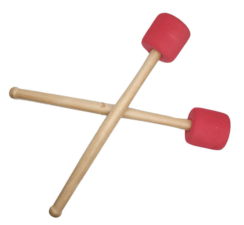 Timiy 2pcs Bass Drum Mallets Sticks Foam Mallet Percussion with Wood Handle 12.8 Inch Long