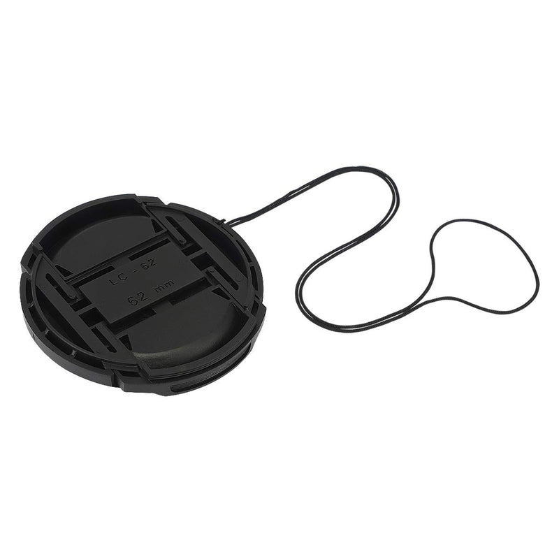 Haoge 62mm Center Pinch Snap On Front Lens Cap Cover with Cap Keeper for Canon Nikon Sony Fujifilm Sigma Tamron and Other 62mm Filter Thread Lens
