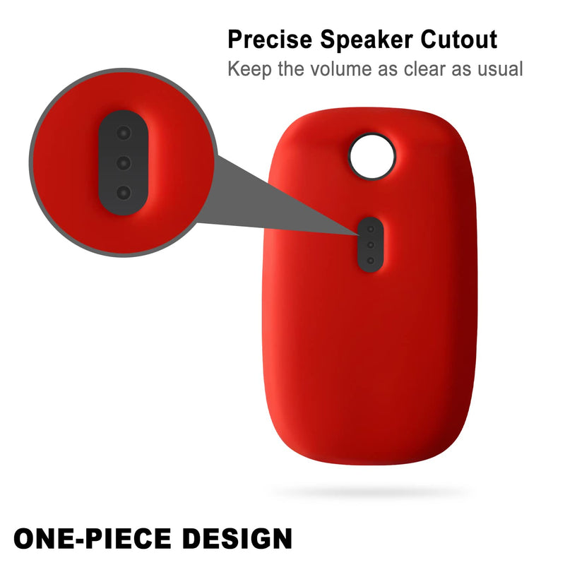 Geiomoo Silicone Case for Tile Pro 2022 Tracker, Soft Flexible Scratch Resistant Cover with Carabiner (Red) Red