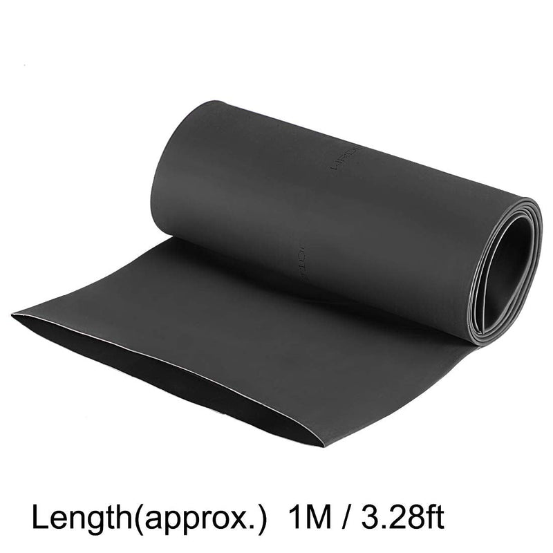 uxcell Heat Shrink Tubing, 4"(100mm) Dia 162mm Flat Width 2:1 Ratio Shrinkable Tube Cable Sleeve 1m - Black